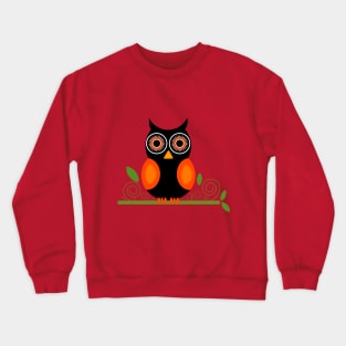 Owl on red Crewneck Sweatshirt